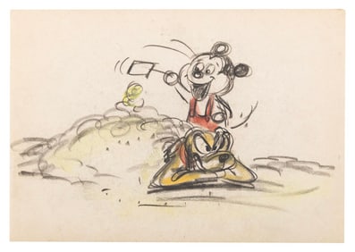 A Pluto and Mickey’s Nephew Storyboard Panel.