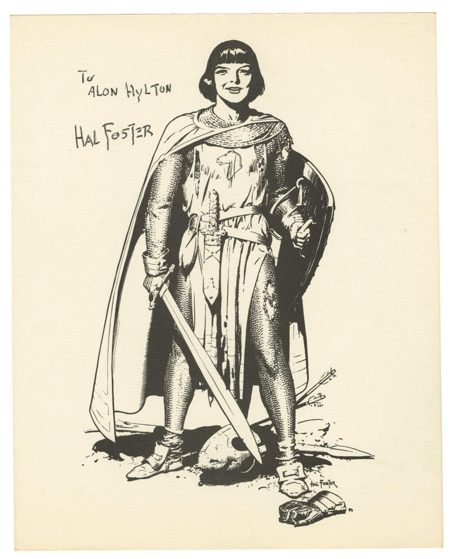 A Hal Foster Signed "Prince Valiant" Fan Card. (1 of 1)