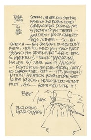 An Alex Toth Letter with Self-Portrait.