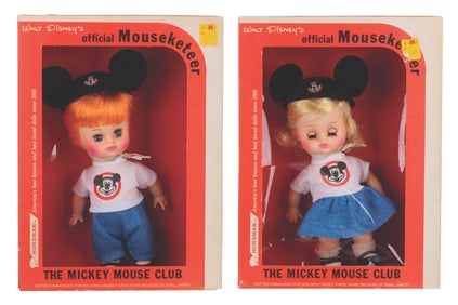 A Pair of Boy and Girl Mouseketeers Dolls.