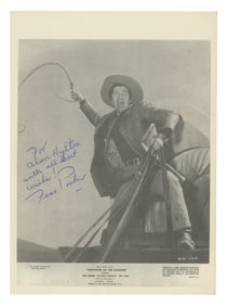A Fess Parker Signed Westward Ho the Wagons! Photo.