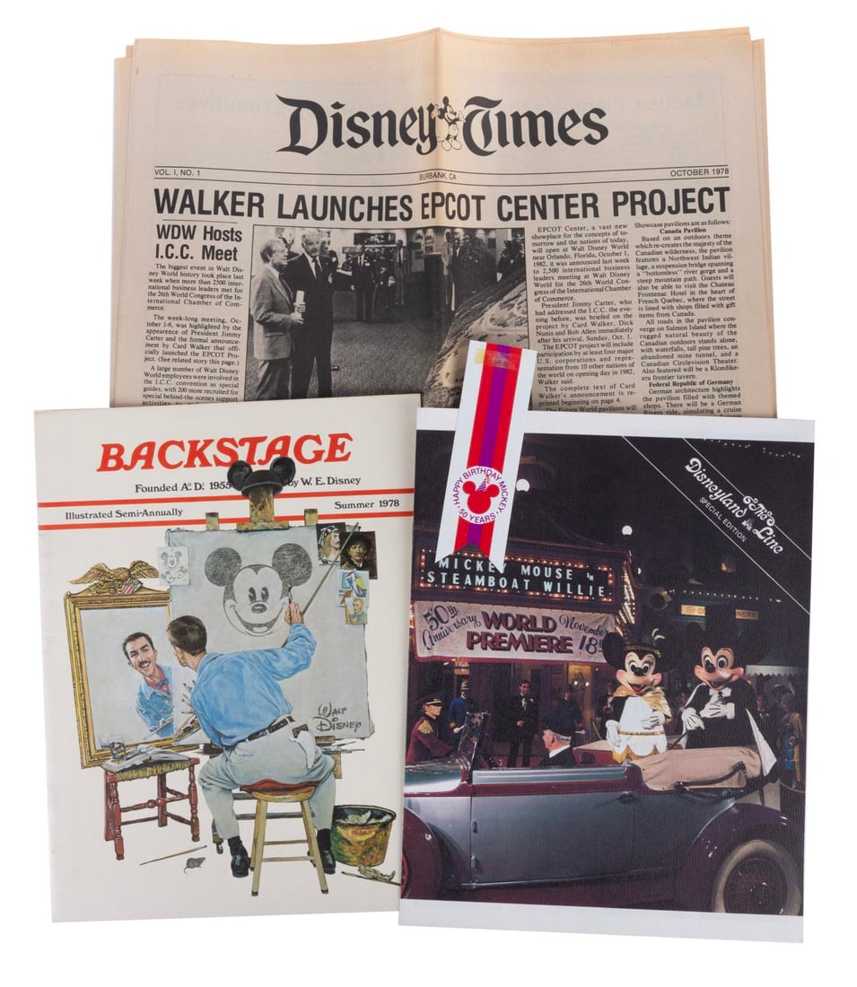 A Mickey's 50th Birthday Ribbon and Publications. (1 of 4)