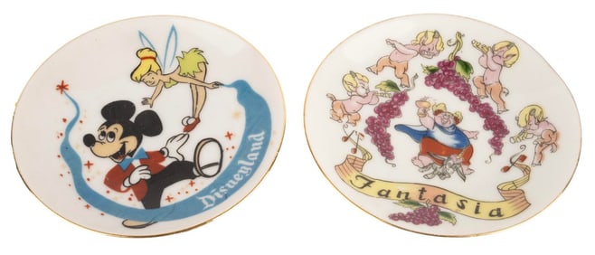 A Rare Pair of 1950s Disneyland Souvenir Plates.