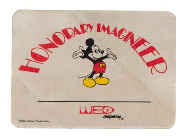 An Honorary Imagineer Visitor Sticker.