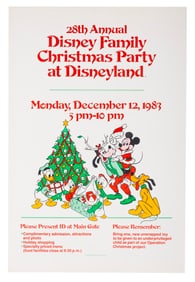 A 28th Annual Disney Family Christmas Party Poster.