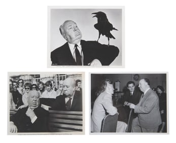 Three Alfred Hitchcock Publicity Photos.