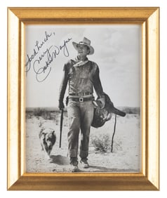 A John Wayne Signed Publicity Photo.