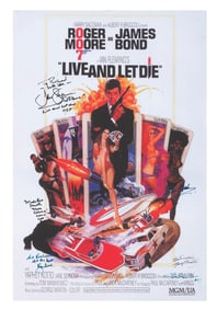 A Multi-Signed Reproduction "Live and Let Die" Poster.
