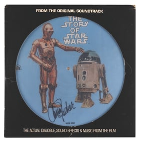 A Carrie Fisher Signed The Story of Star Wars Picture Disc.