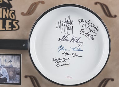 A “Blazing Saddles" Multi-Signed Frying Pan Display.