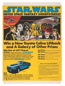 A Star Wars 1977 Toyota Celica Sweepstakes Counter Display.