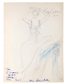 A "Godfather Part II" Diane Keaton Signed Costume Design.