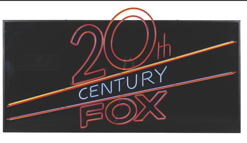 A "20th Century Fox" Neon Sign by Lili Lakich.