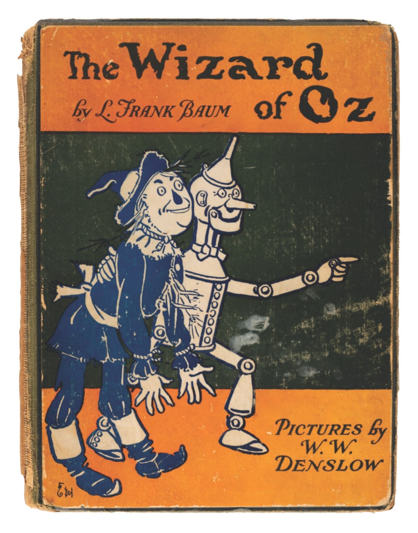 An MGM Studios “The Wizard of Oz" Vault Book.: (Baum, 1903) A hardcover “The Wizard of Oz” by L. Frank Baum from the MGM Studios vault. This 208-page fifth-edition book contains eight color plates by illustrator W.W. Denslow. The front ins