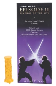 A "Revenge of the Sith" Naboo Miniature Pillar and Screening Invitation.