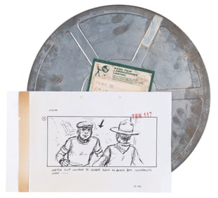 A Production-Used “The Last Crusade" Film Canister and Storyboard Pages.