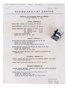Steven Spielberg's Viewfinder and an Equipment Meeting Memo.