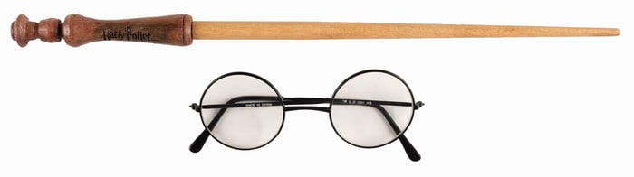 A “Harry Potter and the Sorcerer's Stone" Wand and Glasses Premiere Gift.