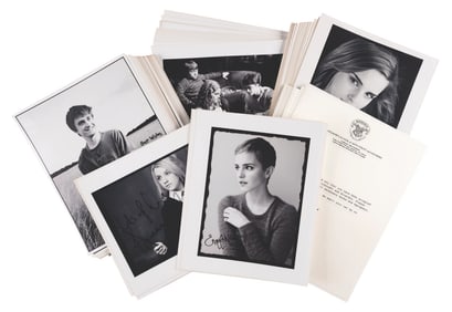 A Large Collection of “Harry Potter" Pre-Printed Autograph Photos and Hogwarts Acceptance