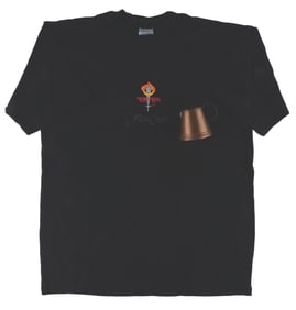 A Lord of the Rings Tankard Prop and Crew Shirt.