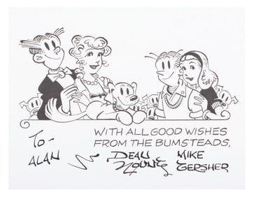A Dean Young and Mike Gersher Signed Blondie Fan Card.