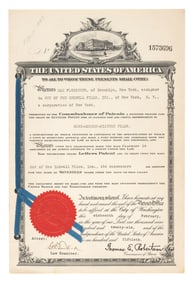 Max Fleischer’s Original Song-Motion-Picture Patent Certificate.