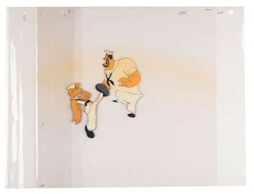 A Popeye and Bluto Production Cel.
