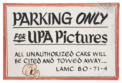 A UPA Pictures Parking Sign.