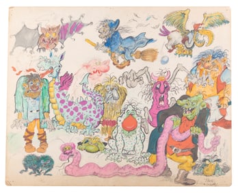 An Original Jack Kinney Monster Illustration.