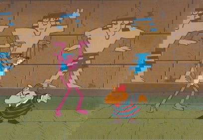 A "Pink Panther" Production Cel & Drawings.