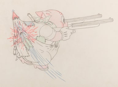A Porky Pig “Westward Whoa" Production Drawing.
