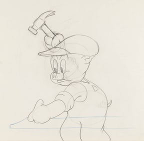 A Porky Pig Swears Blooper Reel Production Drawing.