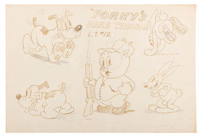 A "Porky's Hare Hunt" Studio Model Sheet.