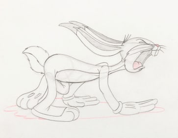 A Bugs Bunny “Wabbit Twouble" Production Drawing.