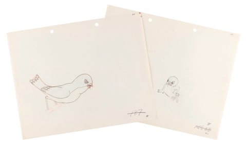 A Pair of "Wacky Wildlife" Production Drawings.