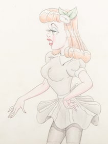 A "Hollywood Steps Out" Paulette Goddard Model Drawing.