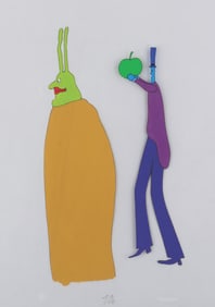 A “Yellow Submarine" Kinky Boot Beast and Apple Bonker Cel.