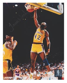 A Signed Photo of Los Angeles Laker James Worthy.