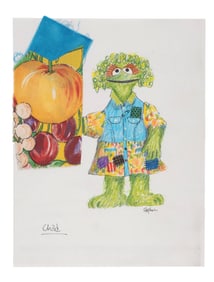 A "Sesame Street" Costume Concept with Fabric Sample.