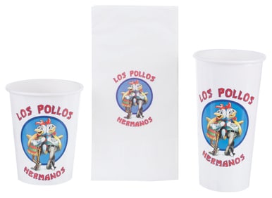 “Breaking Bad" Prop Los Pollos Hermanos Cups and a Napkin.