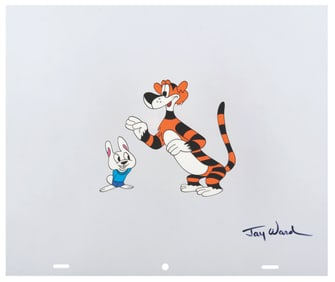 A Signed Crusader Rabbit and Rags Scene Cel.