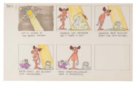 A Storyboard Page for “Rocky and Bullwinkle.