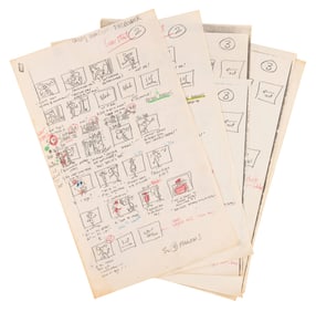 A Collection of “Rocky and Bullwinkle" Storyboard Pages.
