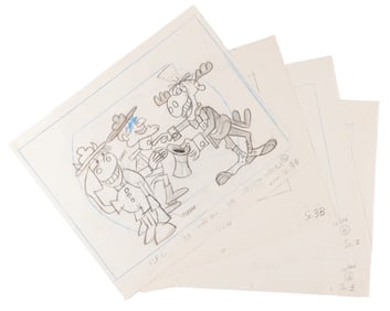 A Collection of Bullwinkle and Dudley Do-Right Drawings.