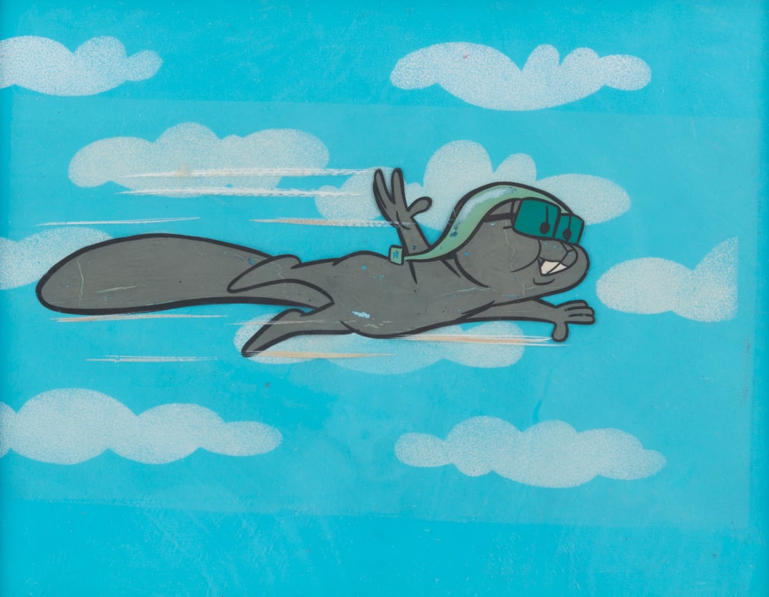 A “Rocky and His Friends" Opening Title Cel and Background. (1 of 2)