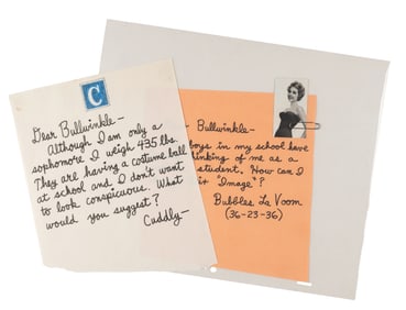 A Pair of Screen-Used “Dear Bullwinkle" Letters.