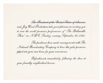 A Premiere “Invitation" Mailer for “The Bullwinkle Show.