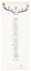 A Pair of Rocky and Bullwinkle Totem Pole Designs.