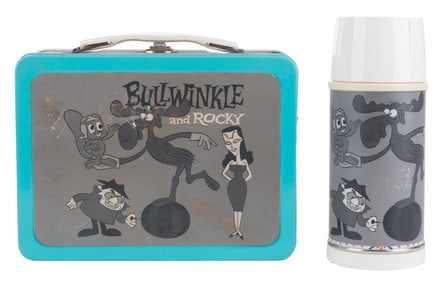 A Prototype Bullwinkle and Rocky Lunchbox and Thermos.