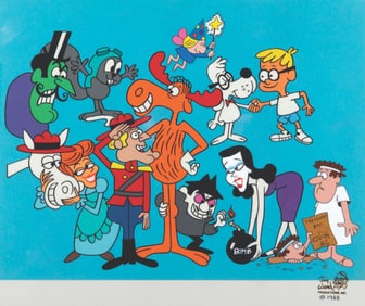 A Jay Ward Productions #1 Scene Cel of Rocky and Friends.